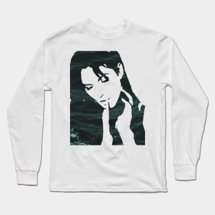 Monica Bellucci smoking sea Long Sleeve T-Shirt